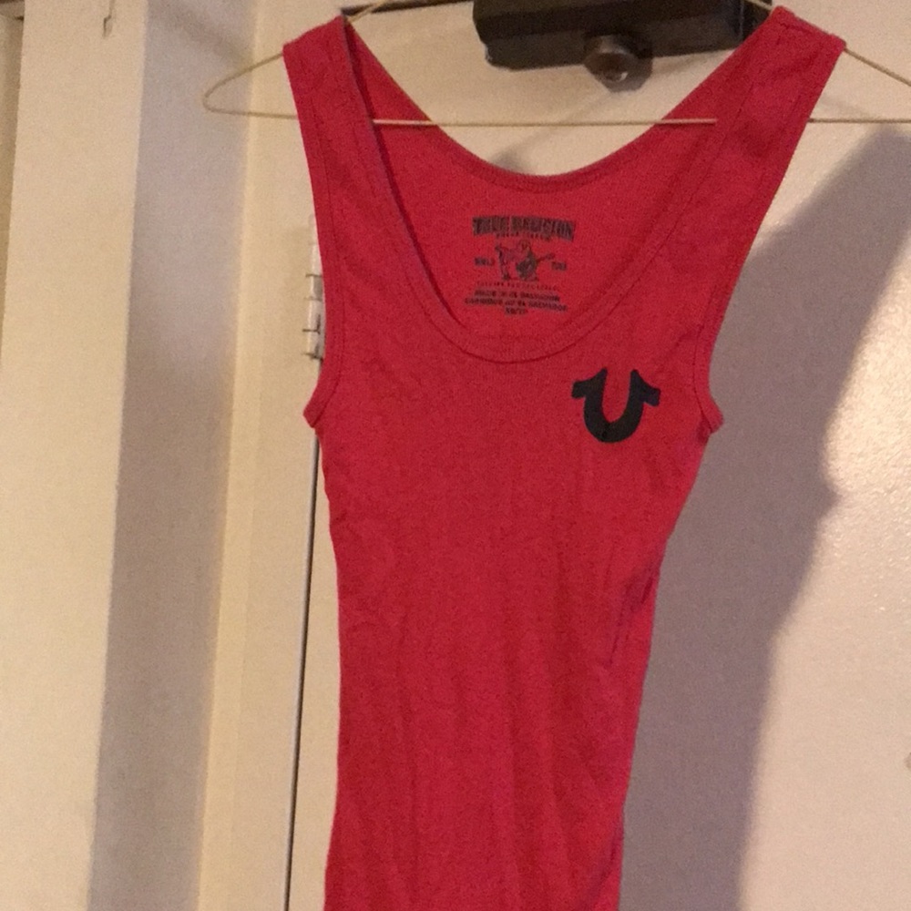 Women’s True Religion Logo Tanks. Only pink available!!